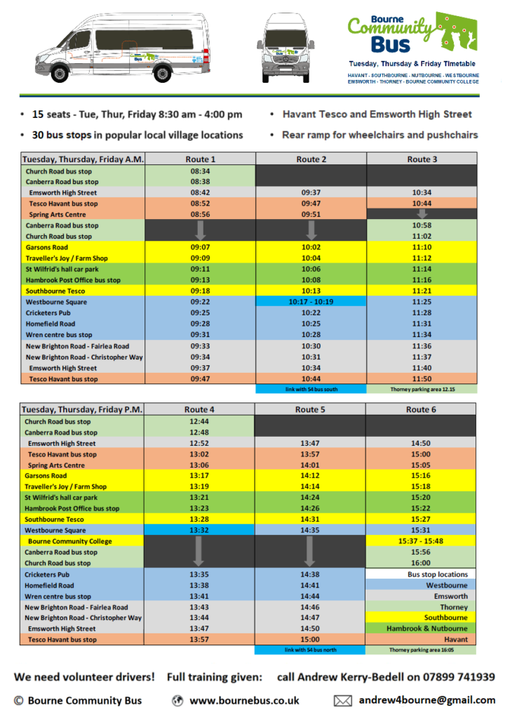 Bourne Bus timetable 2023